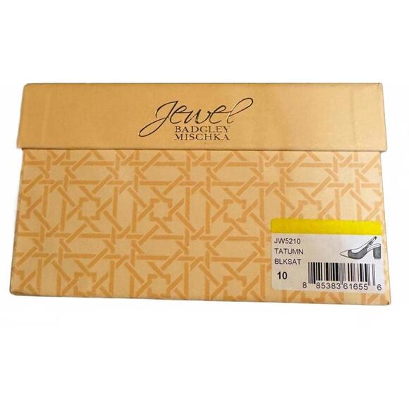 Jewel Badgley Mischka, 10, Black, Tatum Slingback Block Heels with Capped Toe - Picture 3 of 7